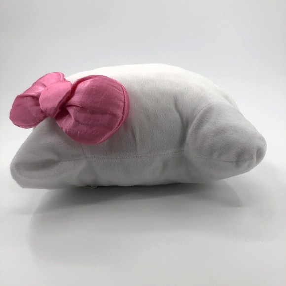 Hello Kitty Pillow Plush Winking Face Head Shape Zipper Pocket Pink Bow 13" FLAW - Picture 4 of 13